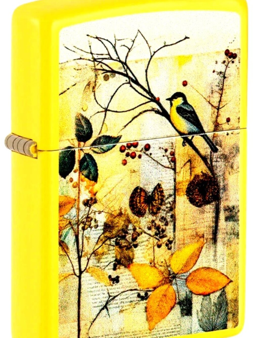 Scrapbook Bird Design, Sunflower Finish Zippo Lighter